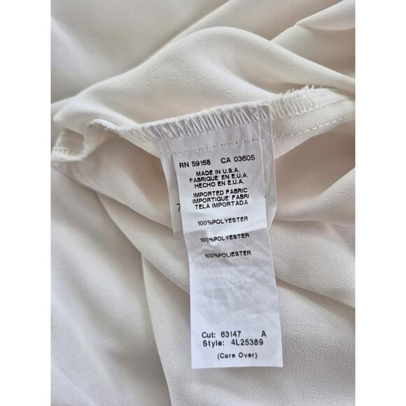 Karen Kane Tunic Top Size L Ivory Off White Bell Sleeve Made in USA Career Flowy - Picture 5 of 8